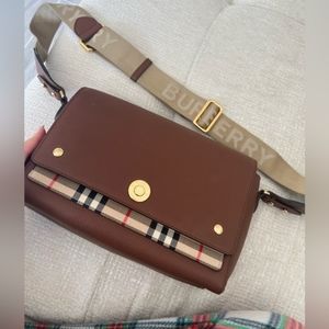 Burberry crossbody NOTE bag Vintage Check and Leather